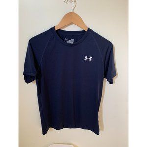 Under Armour Mens Small Blue Loose Fit Heat Gear Short Sleeve Performance Shirt
